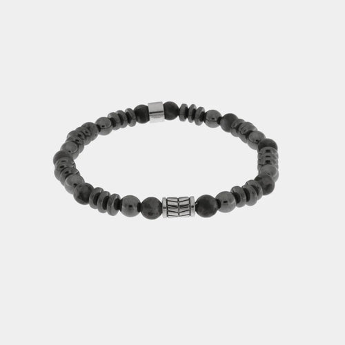 Bracciale Uomo con sfere nere lucide | Rohome | Rohome