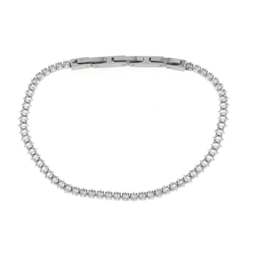 Bracciale Uomo in acciaio con cristalli bianchi| Rohome | Rohome