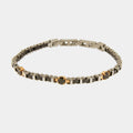 Bracciale Uomo in acciaio con cristalli neri e dettagli oro | Rohome | Rohome