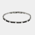 Bracciale Uomo in acciaio con cristalli neri e trasparenti | Rohome | Rohome