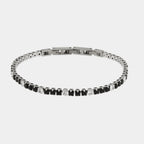 Bracciale Uomo in acciaio con cristalli neri e trasparenti | Rohome - Rohome