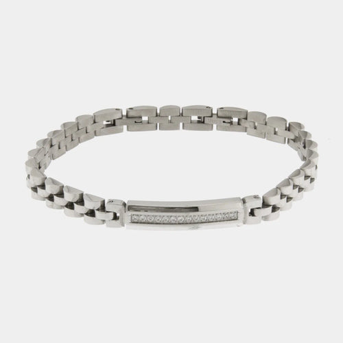 Bracciale Uomo in acciaio con fascia e cristalli | Rohome | Rohome