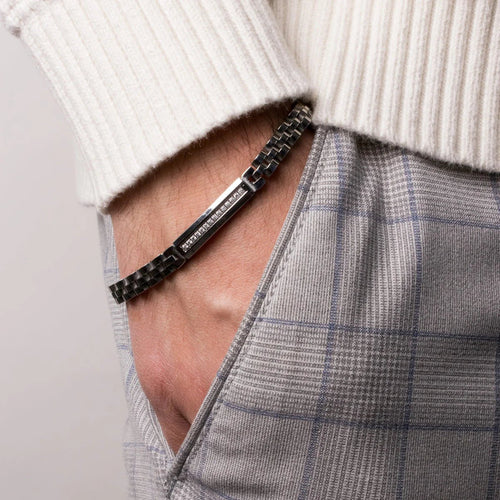 Bracciale Uomo in acciaio con fascia e cristalli | Rohome | Rohome