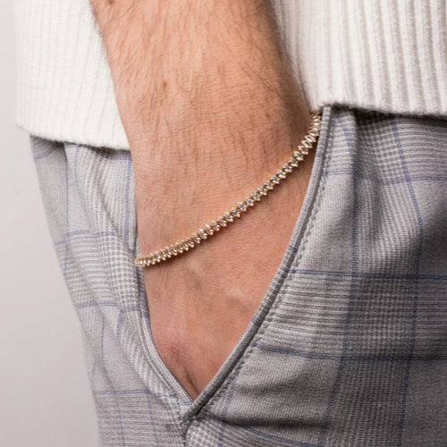 Bracciale Uomo in acciaio oro con cristalli bianchi| Rohome | Rohome