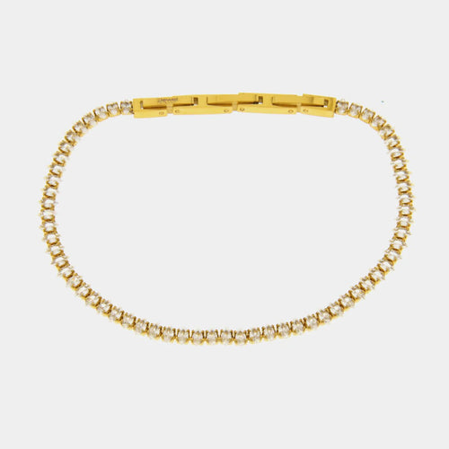 Bracciale Uomo in acciaio oro con cristalli bianchi| Rohome | Rohome