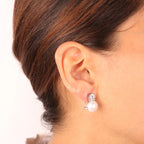 Orecchini in Argento con perla bianca e cristallo| Rohome