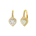 Orecchini in Argento a cuore con punto luce e zirconi | Rohome