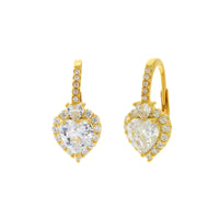 Orecchini in Argento a cuore con punto luce e zirconi | Rohome