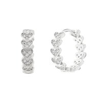 Orecchini in Argento con cuori zirconi | Rohome