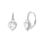 Orecchini in Argento con cuore trasparente e zirconi | Rohome