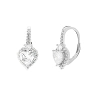 Orecchini in Argento con cuore trasparente e zirconi | Rohome