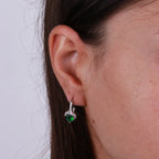 Orecchini in Argento con cuore verde e zirconi | Rohome