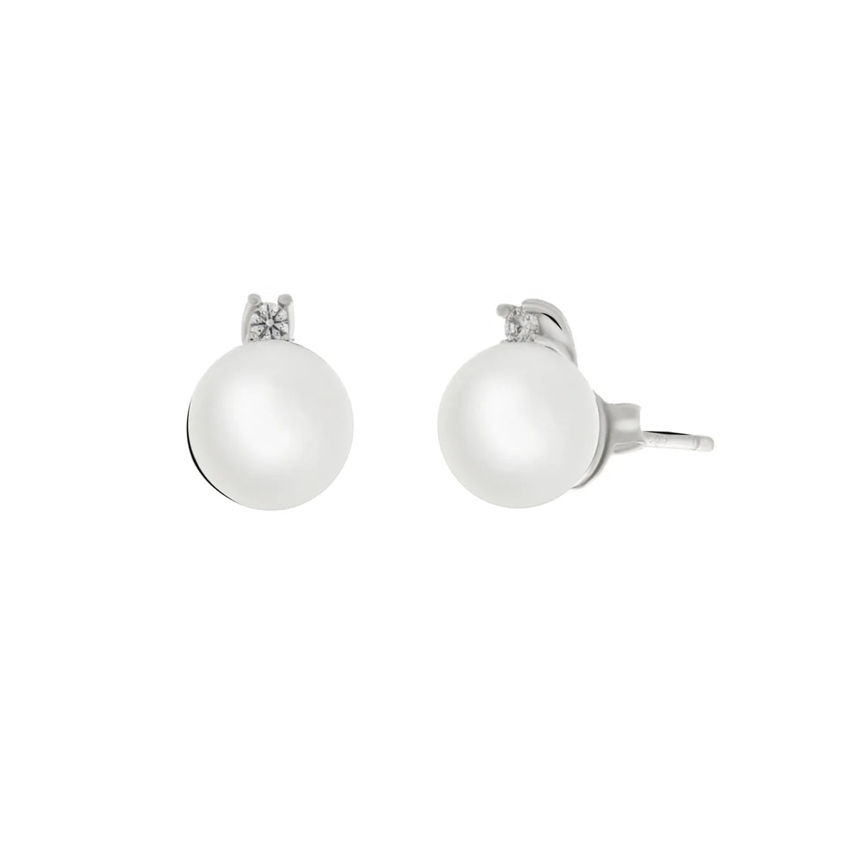 Orecchini in Argento con perla bianca a lobo grande | Rohome