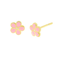 Orecchini in Argento con fiore rosa a lobo | Rohome