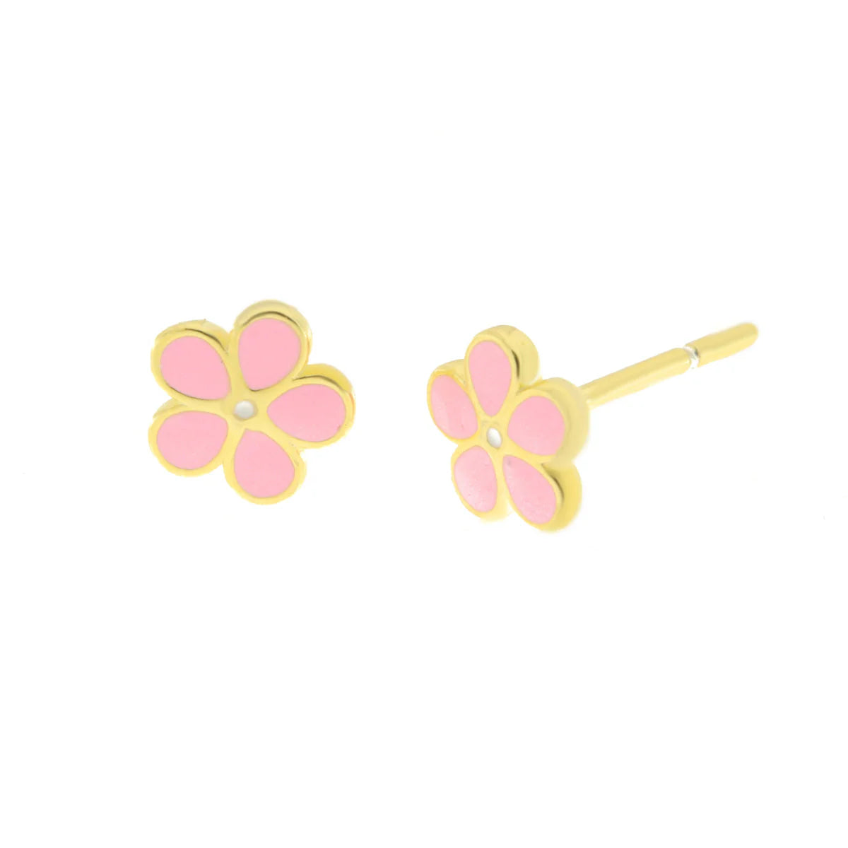 Orecchini in Argento con fiore rosa a lobo | Rohome