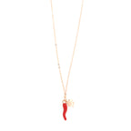 Collana in Argento placcata oro con corno portafortuna | Rohome