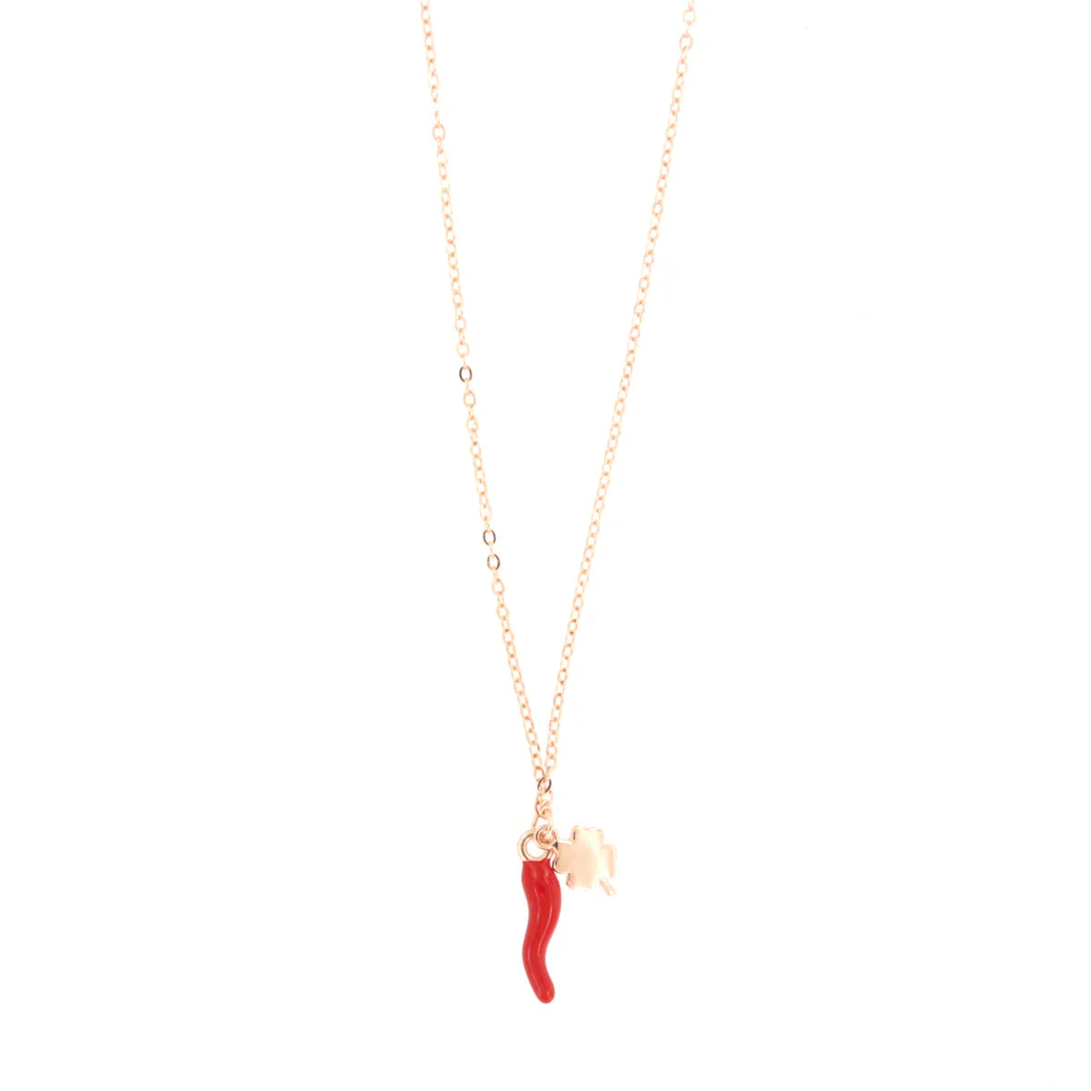 Collana in Argento placcata oro con corno portafortuna | Rohome