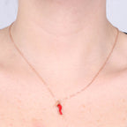 Collana in Argento placcata oro con corno portafortuna | Rohome