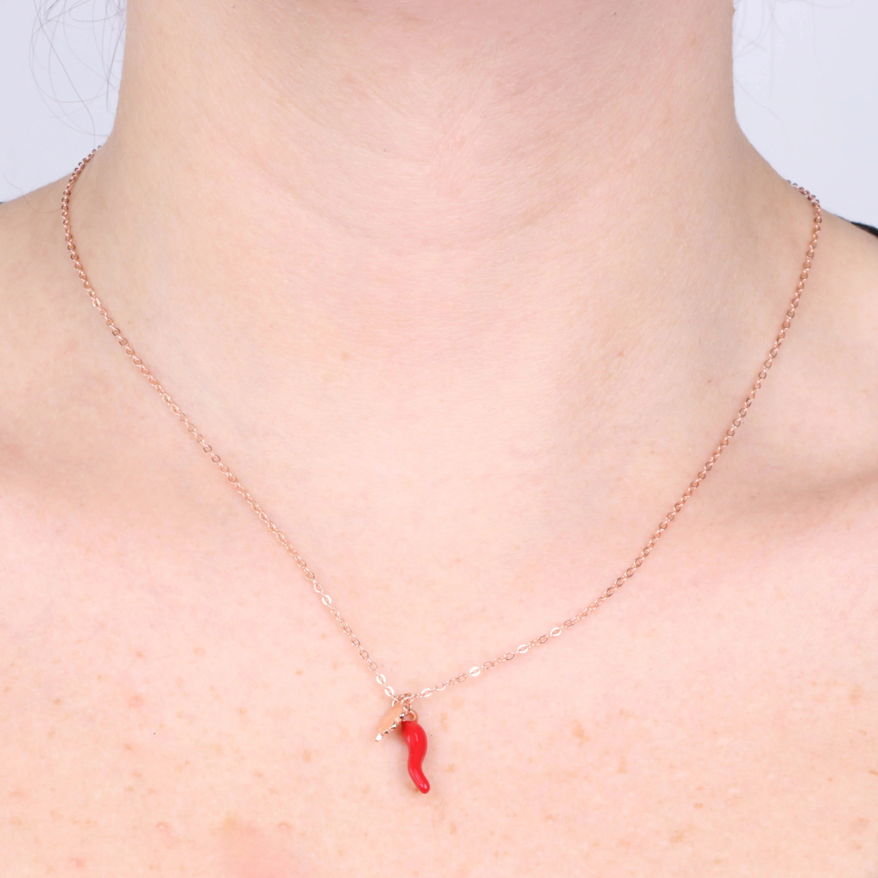 Collana in Argento placcata oro con corno portafortuna | Rohome