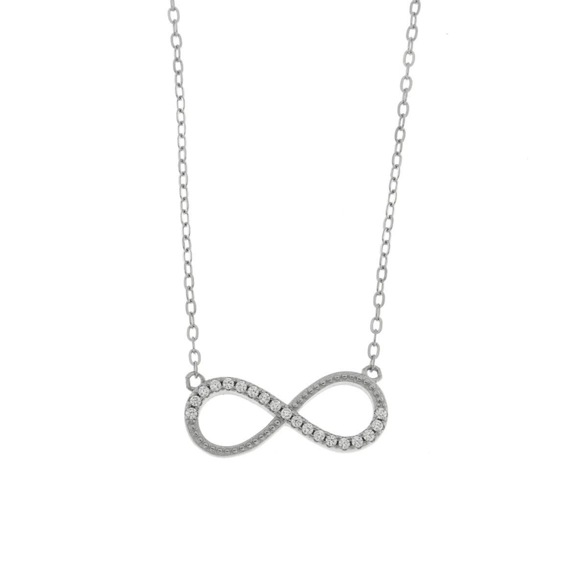 Collana in Argento simbolo infinito con zirconi  | Rohome