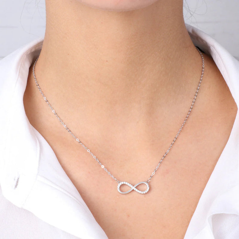 Collana in Argento simbolo infinito con zirconi  | Rohome