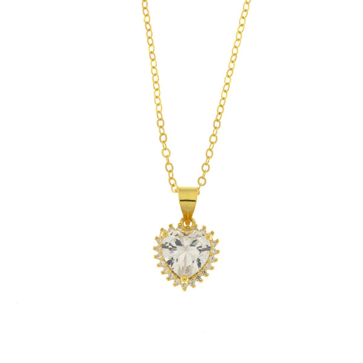 Collana in Argento con pendente zircone a cuore trasparente | Rohome