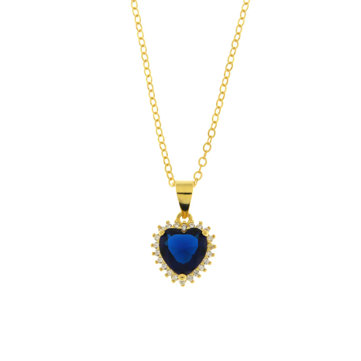 Collana in Argento con pendente zircone a cuore blu | Rohome