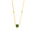 Collana in Argento a forma di quadrifoglio verde  | Rohome
