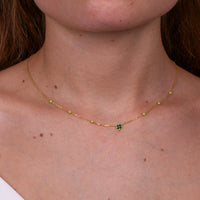 Collana in Argento a forma di quadrifoglio verde  | Rohome