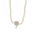 Collana in Argento con perle e ciondolo quadrifoglio | Rohome