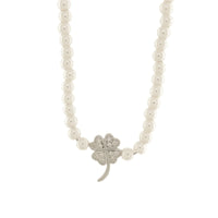 Collana in Argento con perle e ciondolo quadrifoglio | Rohome