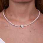 Collana in Argento con perle e ciondolo quadrifoglio | Rohome