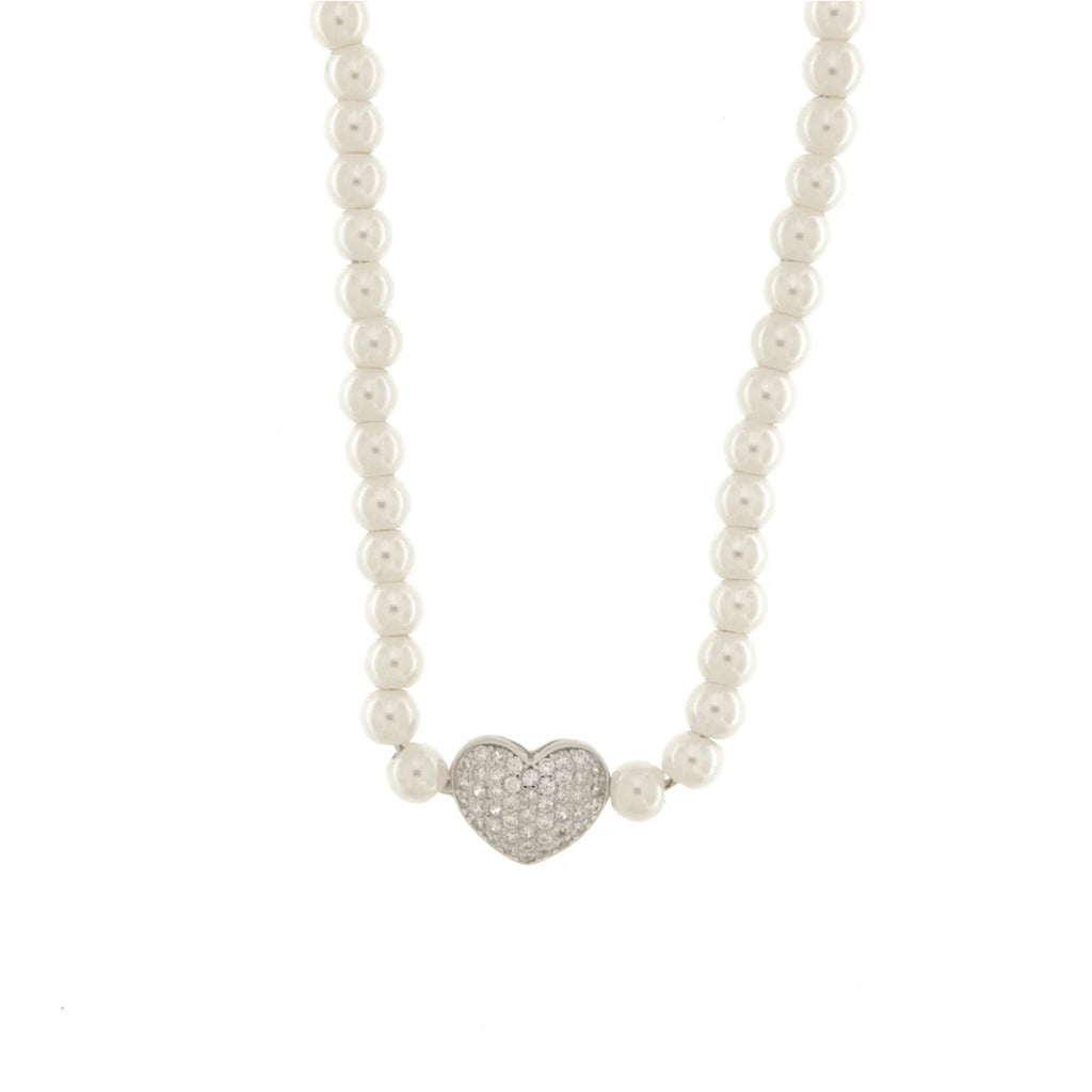 Collana in Argento con perle e ciondolo cuore | Rohome