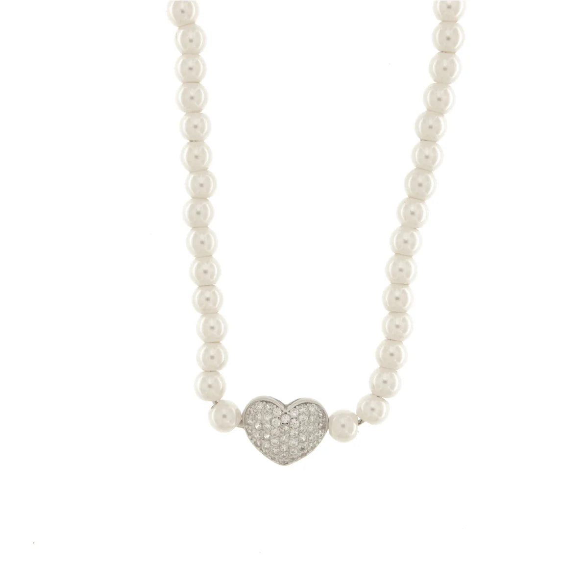 Collana in Argento con perle e ciondolo cuore | Rohome