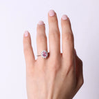 Anello in Argento solitario con zirconi bianchi e rosa | Rohome