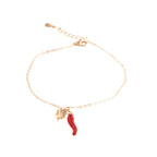 Bracciale in argento ed oro con ciondolo corno portafortuna | Rohome