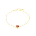 Bracciale in Metallo  con cristalli e cuore rosso | Rohome