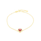 Bracciale in Metallo  con cristalli e cuore rosso | Rohome