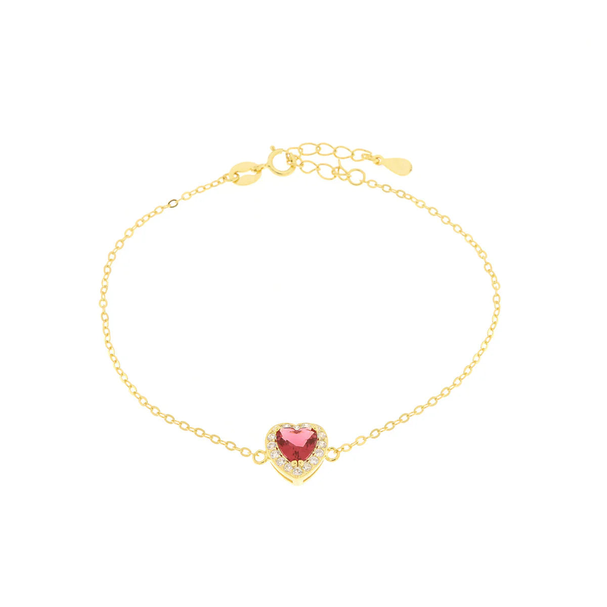 Bracciale in Metallo  con cristalli e cuore rosso | Rohome