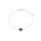Bracciale in argento con zircone e cuore blu | Rohome