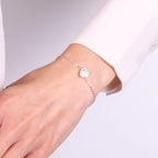 Bracciale in argento con zircone e cuore trasparente | Rohome