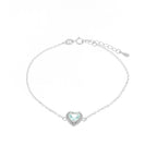 Bracciale in argento con zircone e cuore azzurro | Rohome