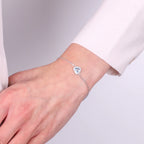 Bracciale in argento con zircone e cuore azzurro | Rohome