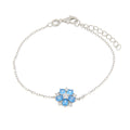 Bracciale in argento con ciondolo fiore azzurro | Rohome
