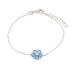Bracciale in argento con ciondolo fiore azzurro | Rohome