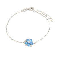 Bracciale in argento con ciondolo fiore azzurro | Rohome