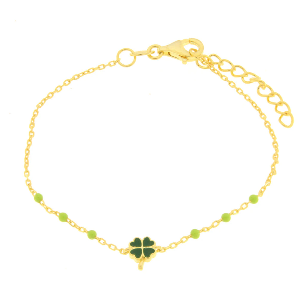 Bracciale in argento oro con ciondolo quadrifoglio | Rohome