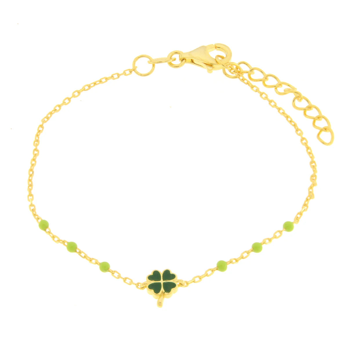 Bracciale in argento oro con ciondolo quadrifoglio | Rohome