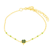 Bracciale in argento oro con ciondolo quadrifoglio | Rohome