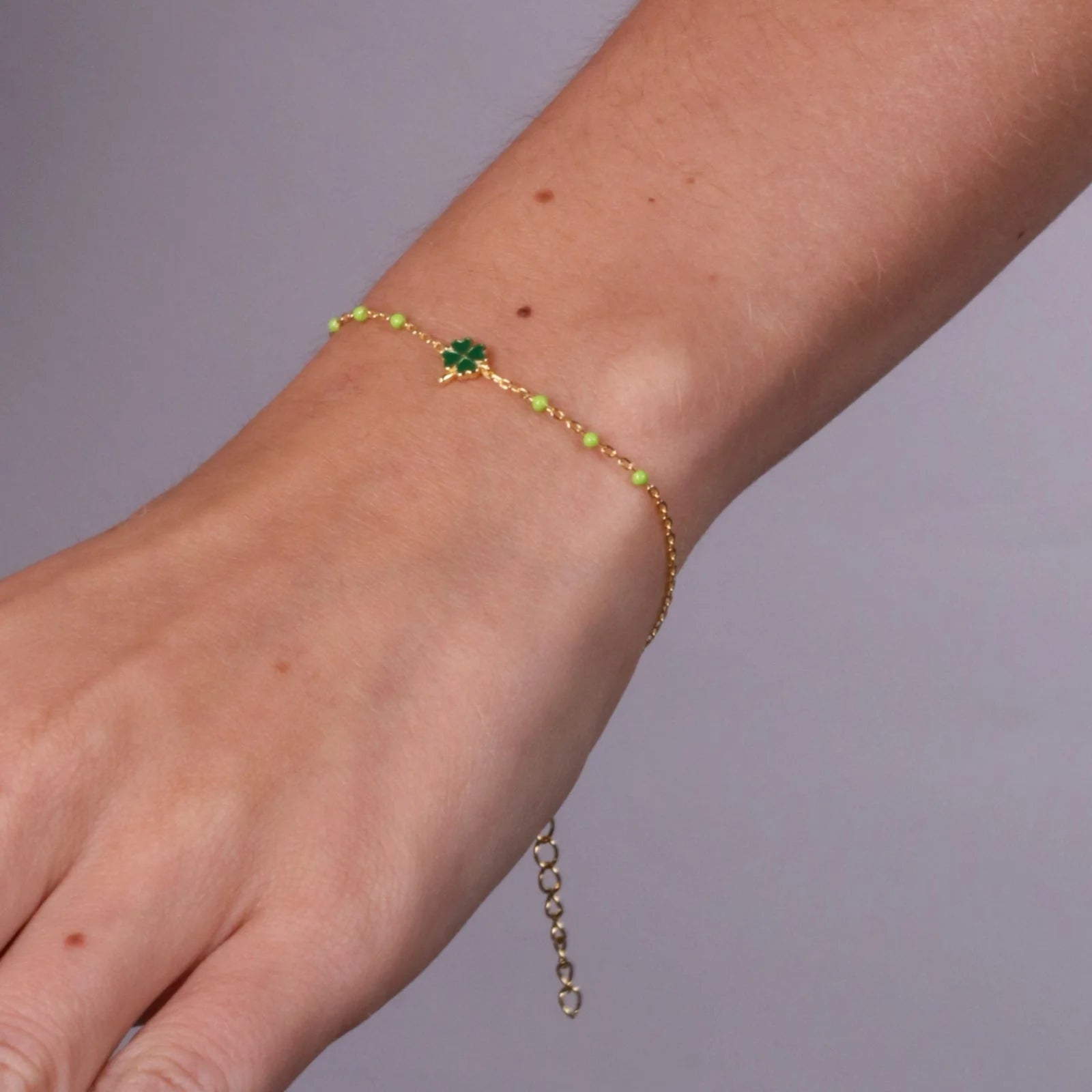 Bracciale in argento oro con ciondolo quadrifoglio | Rohome